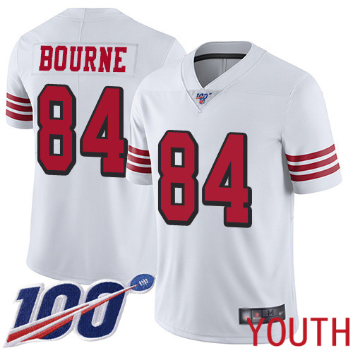 San Francisco 49ers Limited White Youth Kendrick Bourne NFL Jersey #84 100th Season Vapor Untouchable Rush